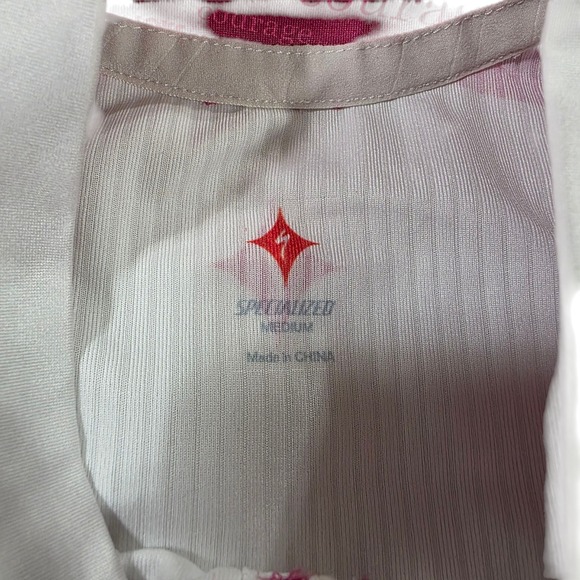 Specialized Cycling Jersey Womens White Maroon M Full Zip Colorblock Stretchy - Picture 6 of 13